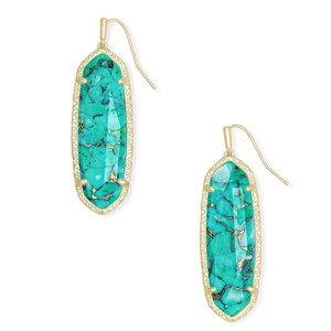 Kendra Scott. Gold Layla Earrings in Variegated Turquoise.